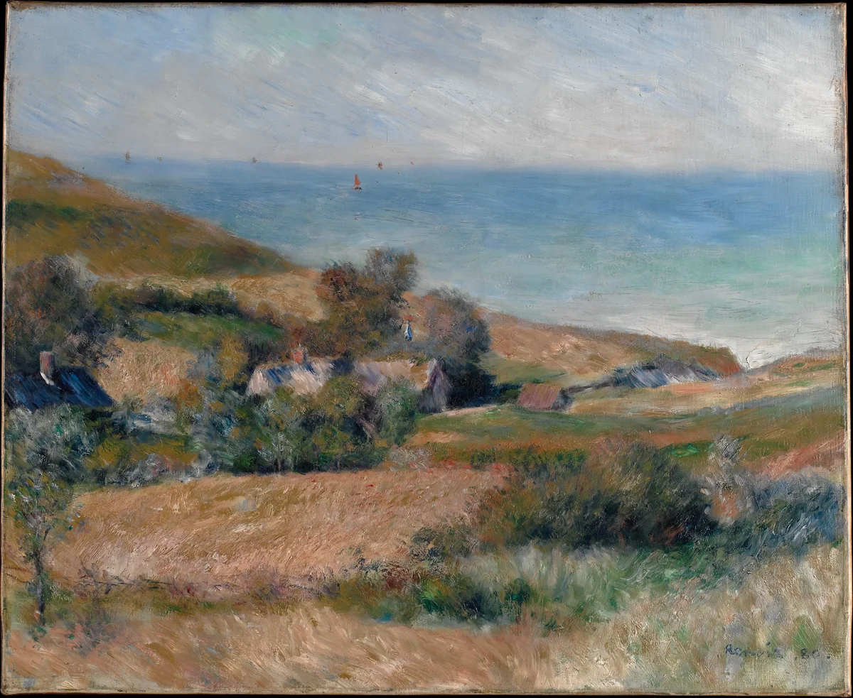 View of the Seacoast near Wargemont in Normandy by Auguste Renoir, painting, 1880