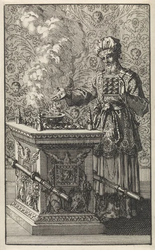 Gouden reukaltaar uit de Joodse eredienst by Jan Luyken, print, 1705