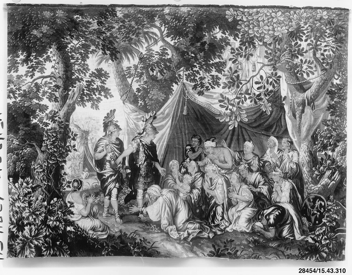 Alexander and the Family of Darius from a set of The Story of Alexander by Charles Le Brun, textile, 1695-1740