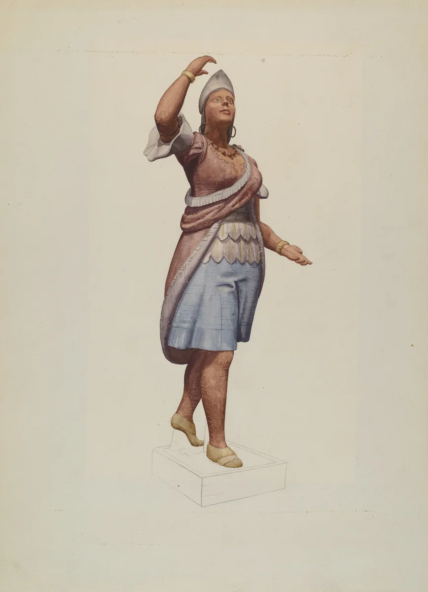 Cigar Store Indian by Dorothy Hay Jensen, index of american design, 1935-1942