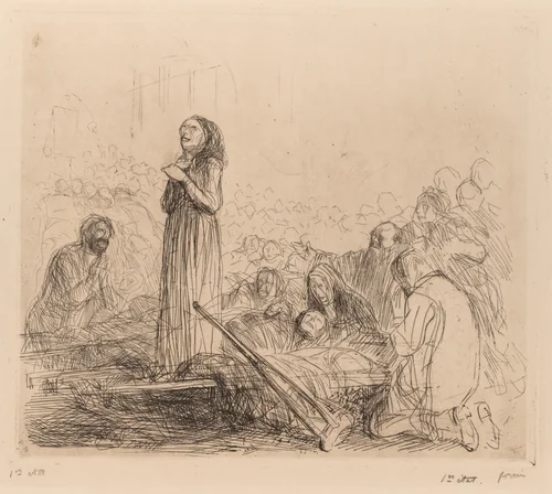 The Miracle before the Blessed Sacrament by Jean-Louis Forain, print, 1912-1913