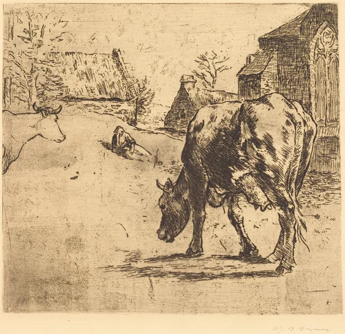 The Cow (La Vache) by Victor Vignon, print, 1893
