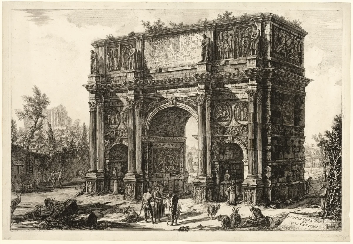 View of the Arch of Constantine, from Views of Rome by Giovanni Battista Piranesi, print, 1771