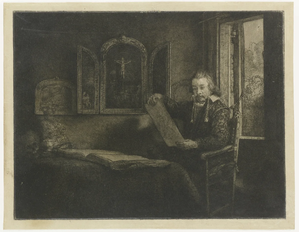 Abraham Francen, apothecary by Rembrandt van Rijn, print, 1657