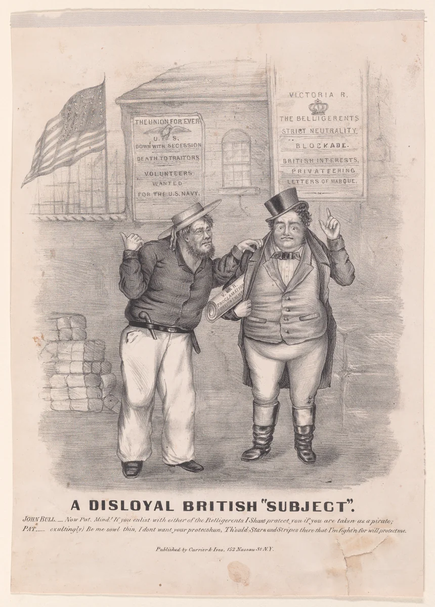 Disloyal British "Subject" by Currier & Ives, print, 1861-1865