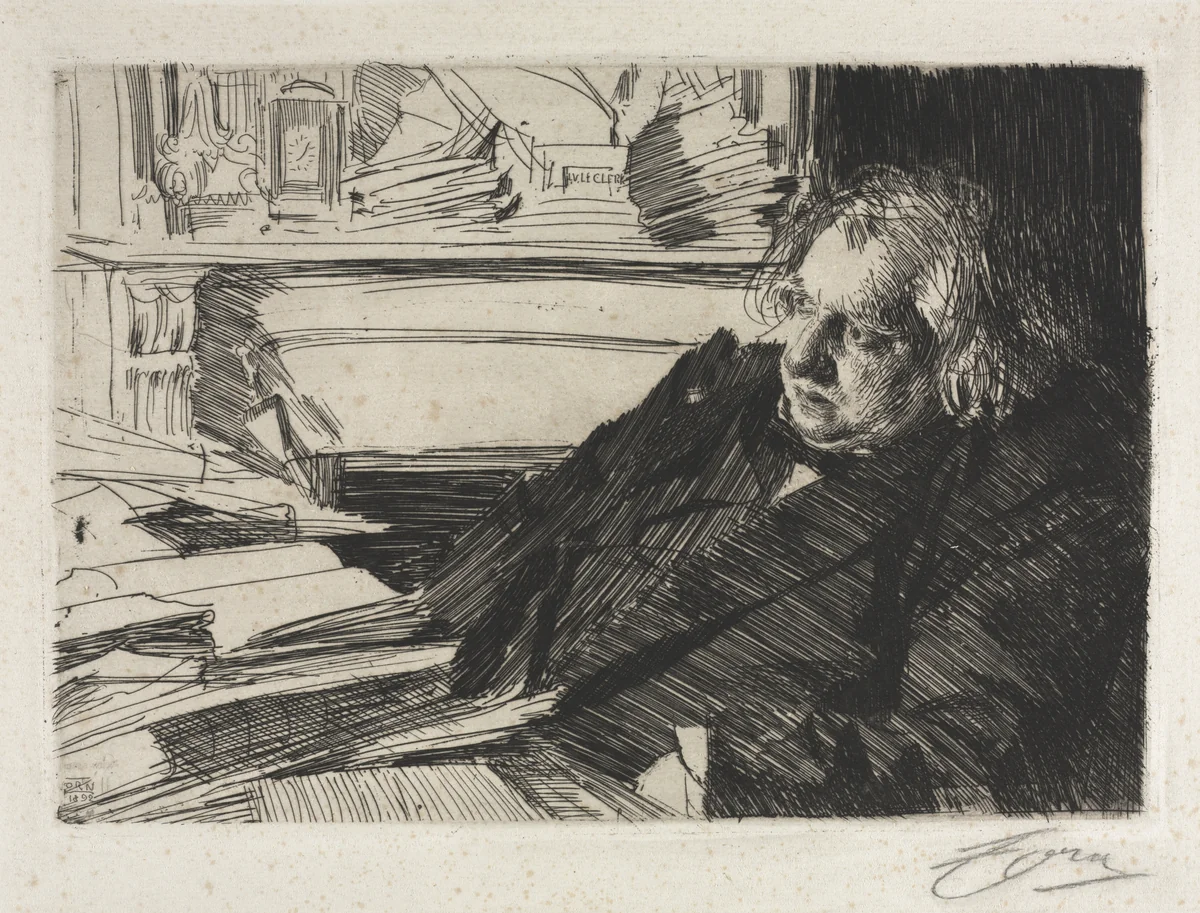 Ernest Renan by Anders Zorn, print, 1892