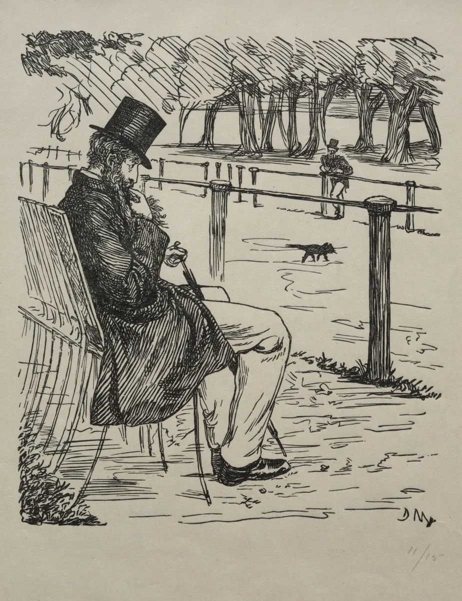 The Last of the Barons by George Du Maurier, print, 1855