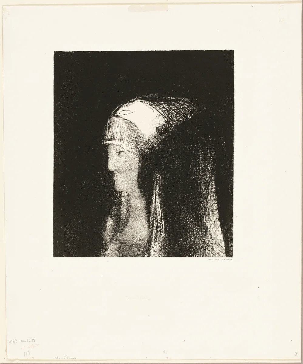 Druidess by Odilon Redon, print, 1891
