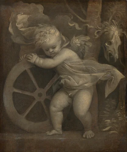 Cupid with the Wheel of Time by Titian, painting, 1515-1520