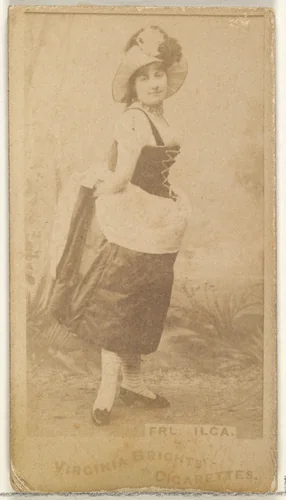 Fräulein Ilga, from the Actors and Actresses series (N45, Type 1) for Virginia Brights Cigarettes by Allen & Ginter, photograph, 1885-1891