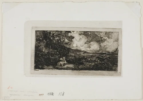 Galloping Horseman by Odilon Redon, print, 1866