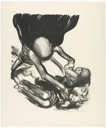 Death Seizes the Children (Tod greift in Kinderschar), plate 3 from the series Death (Tod) by Käthe Kollwitz, print, 1934