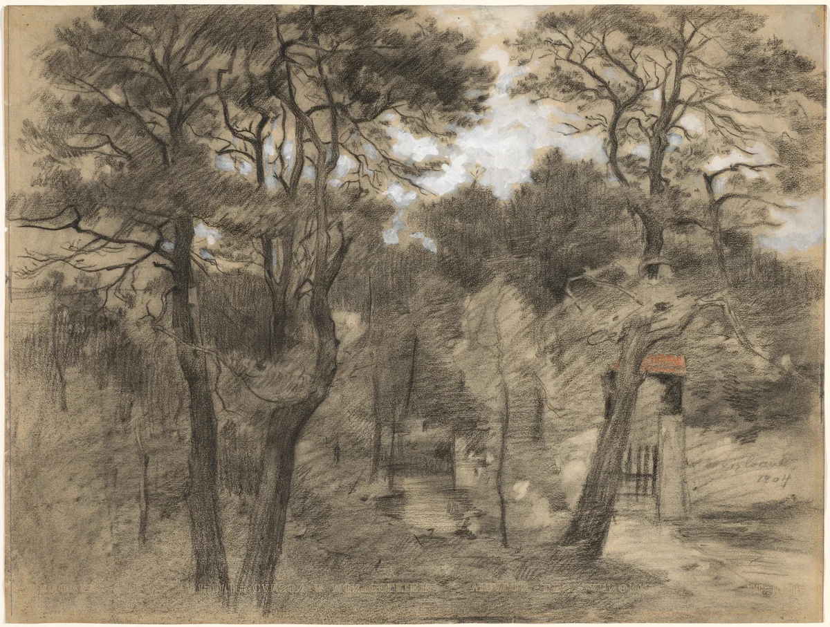 Landscape by Lovis Corinth, drawing, 1904