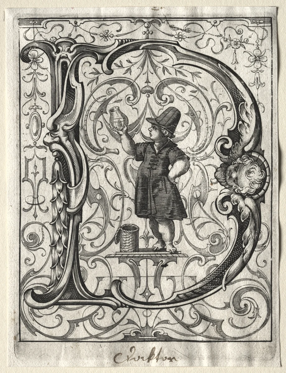 New ABC Booklet: D by Lucas Kilian, print, 1627