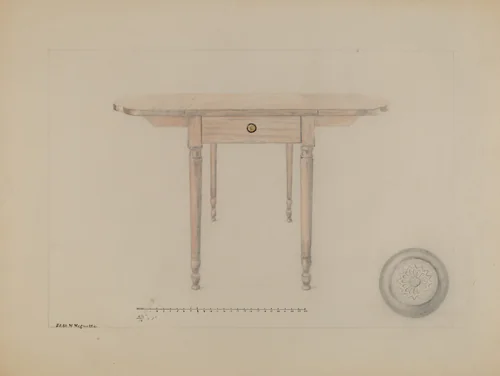 Sheraton Table by Edith Magnette, index of american design, 1936