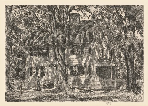The Lion Gardiner House, Easthampton by Childe Hassam, print, 1920