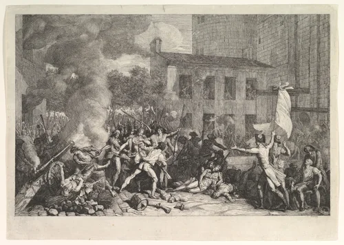 The Storming of the Bastille on 14 July 1789 (Prise de la Bastille le 14 juillet 1789) by Charles Thévenin, print, 1788-1798
