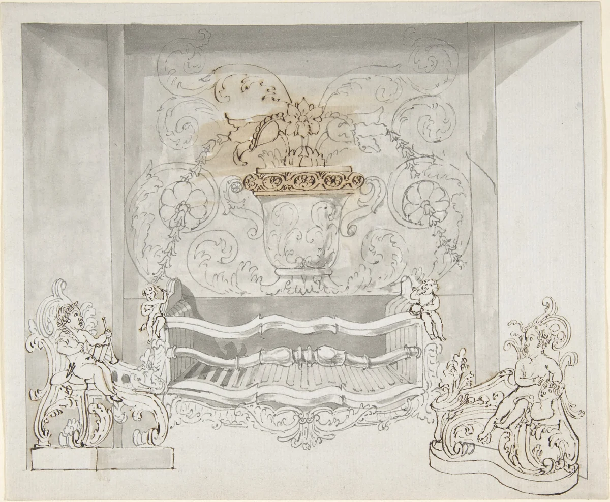 Design for a Cast-iron Grate by Benjamin Dean Wyatt, drawing, 1809-1819