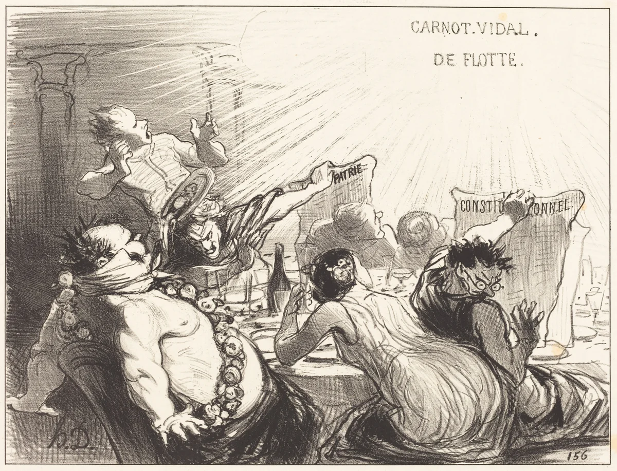 Le Festin de Baltazar-Véron by Honoré Daumier, print, 1850