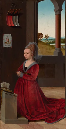 Portrait of a Female Donor by Petrus Christus, painting, 1455