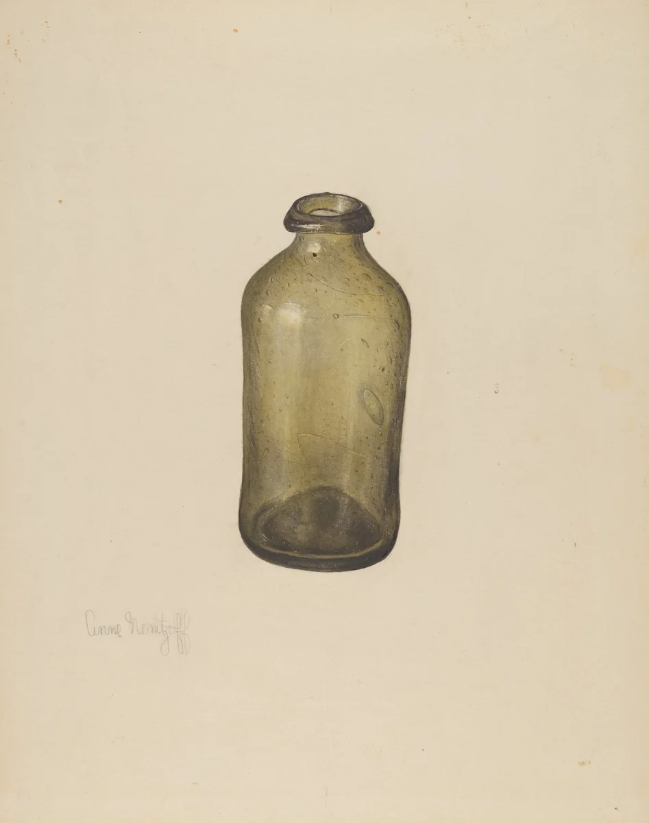 Shoe Blacking Bottle by Anne Nemtzoff, index of american design, 1940
