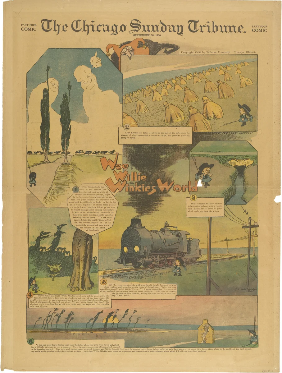 Wee Willie Winkie's World from The Chicago Sunday Tribune by Lyonel Feininger, print, 1906