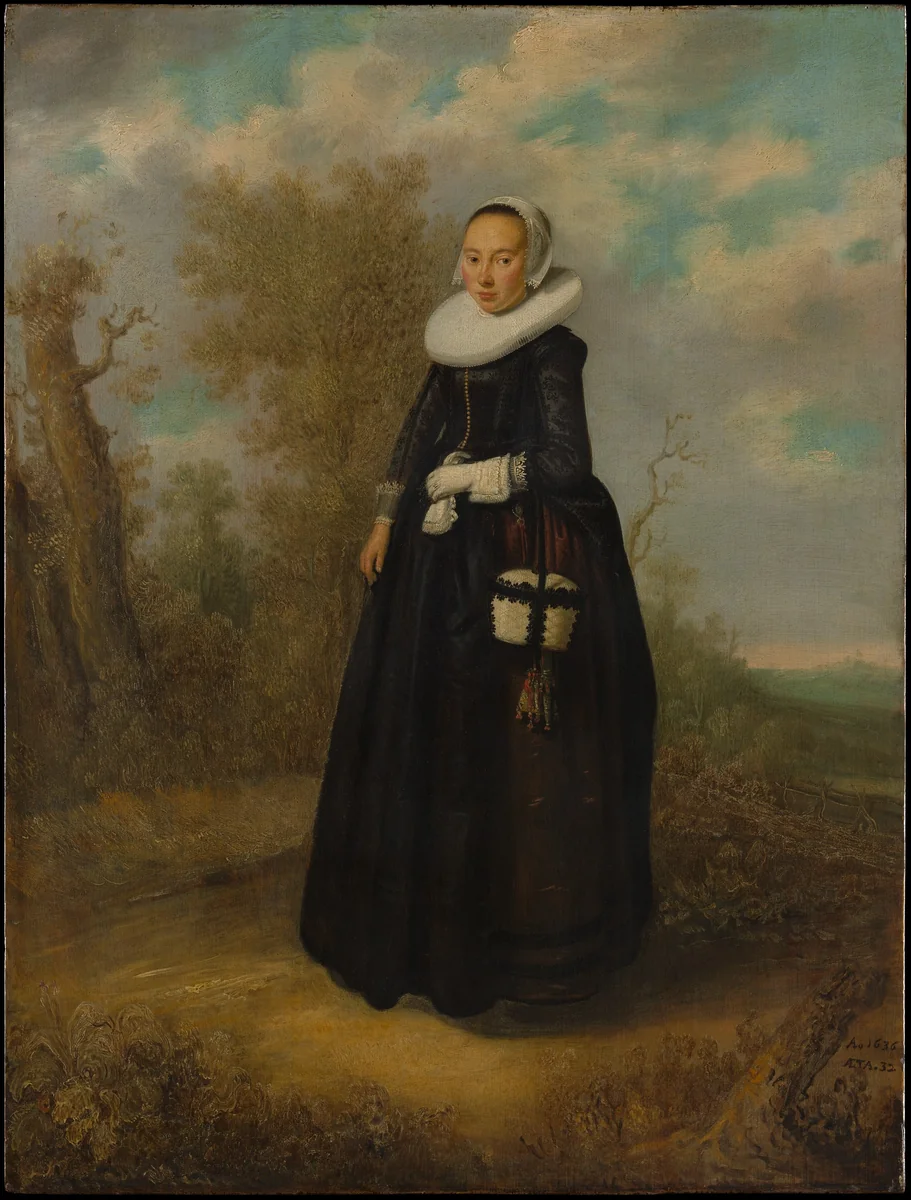 A Young Woman in a Landscape by Dutch Painter, painting, 1636