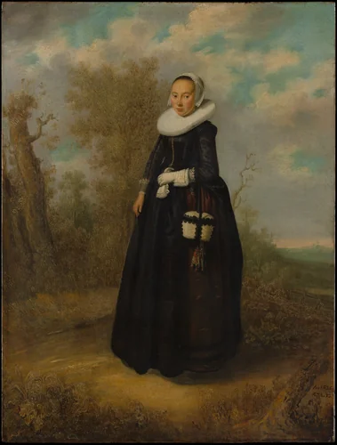 A Young Woman in a Landscape by Dutch Painter, painting, 1636