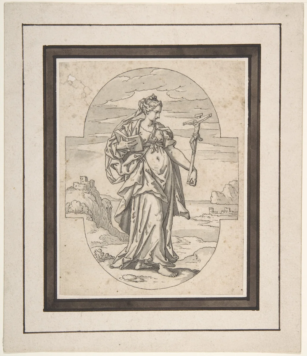 Allegory of Faith by Hans Friedrich Schorer, drawing, 1620-1649