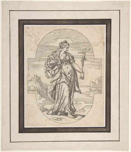 Allegory of Faith by Hans Friedrich Schorer, drawing, 1620-1649