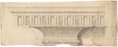 Design for the Upper Part of an Entablature by anonymous, drawing, 1700-1800