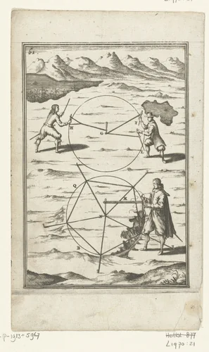 Illustratie voor 'Den Arbeid van Mars' van Allain Manesson Mallet by Romeyn de Hooghe, print, 1672