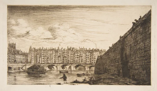 Le Pont-au-Change, vers 1784 (Pont-au-Change, Paris, circa 1784) by Charles Meryon, print, 1855