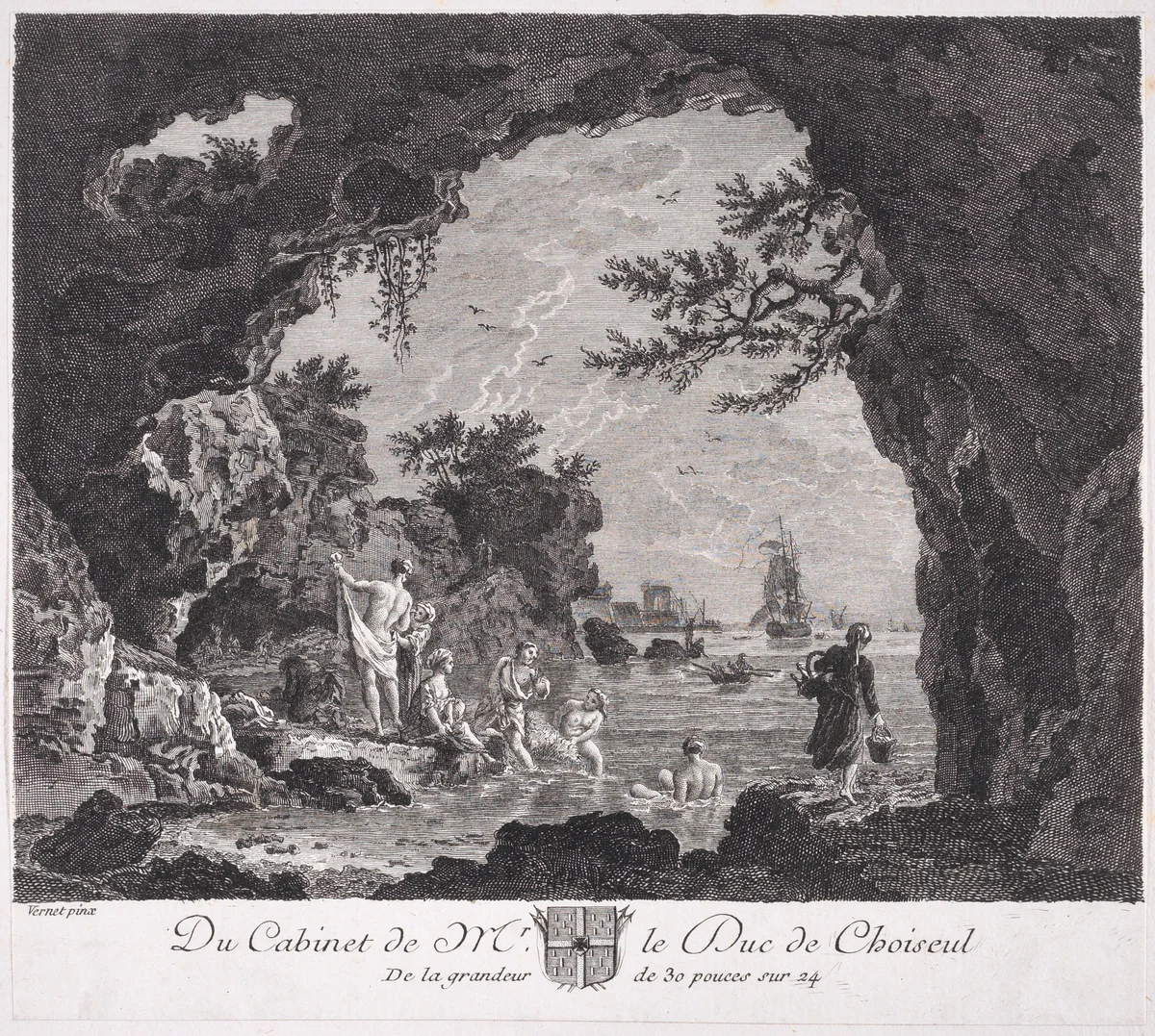 The Bathers by Joseph Vernet, print, 1755-1765