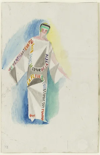 Robe Poeme No. 1329 by Sonia Delaunay, drawing, 1923