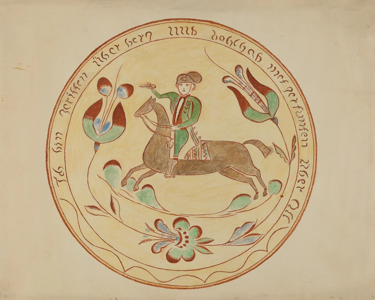 Pa. German Plate by American 20th Century, index of american design, 1935-1942