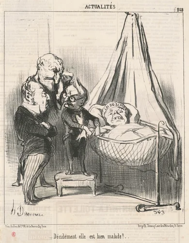 Décidément elle est bien malade! by Honoré Daumier, print, 1851