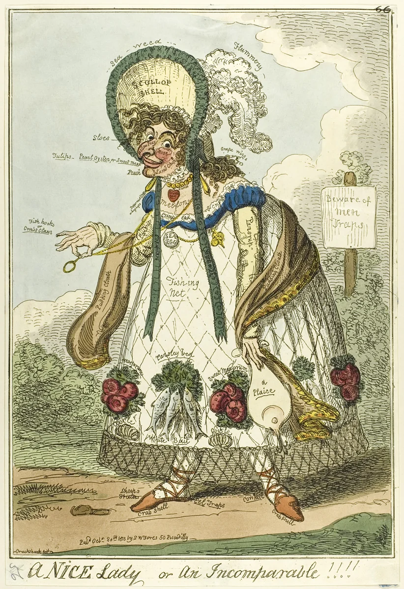 A Nice Lady or an Incomparable!!!! by George Cruikshank, print, 1818