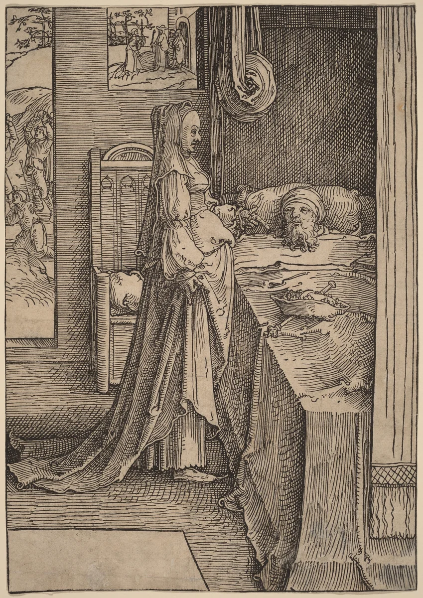 Jezebel and Ahab by Lucas van Leyden, print, 1517-1518