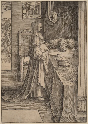 Jezebel and Ahab by Lucas van Leyden, print, 1517-1518