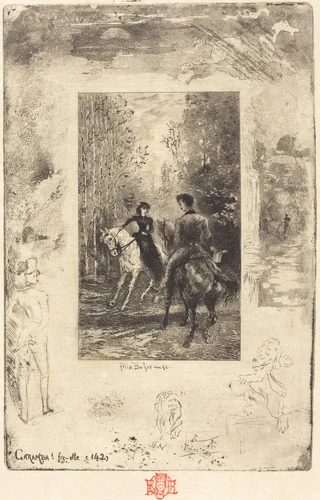 Caramba! Fit-elle (Caramba! She Exclaimed) by Félix-Hilaire Buhot, print, 1879-1880