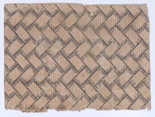 Sheet with an overall geometric pattern by anonymous, print, 1800-1900