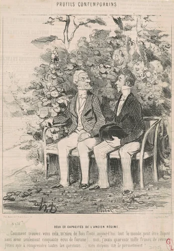 Deux ex capacité de l'ancien régime by Honoré Daumier, print, 1848
