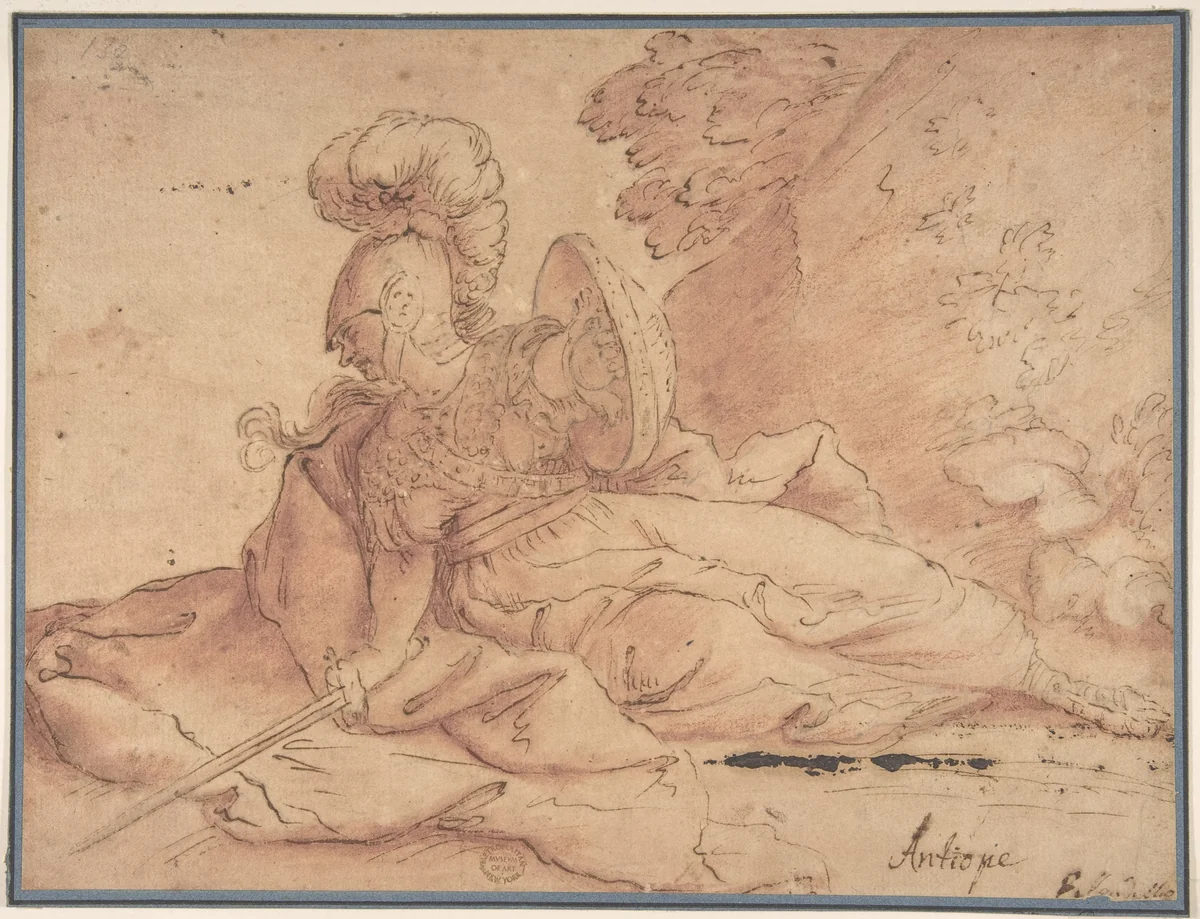 Antiope by anonymous, drawing, 1600-1699