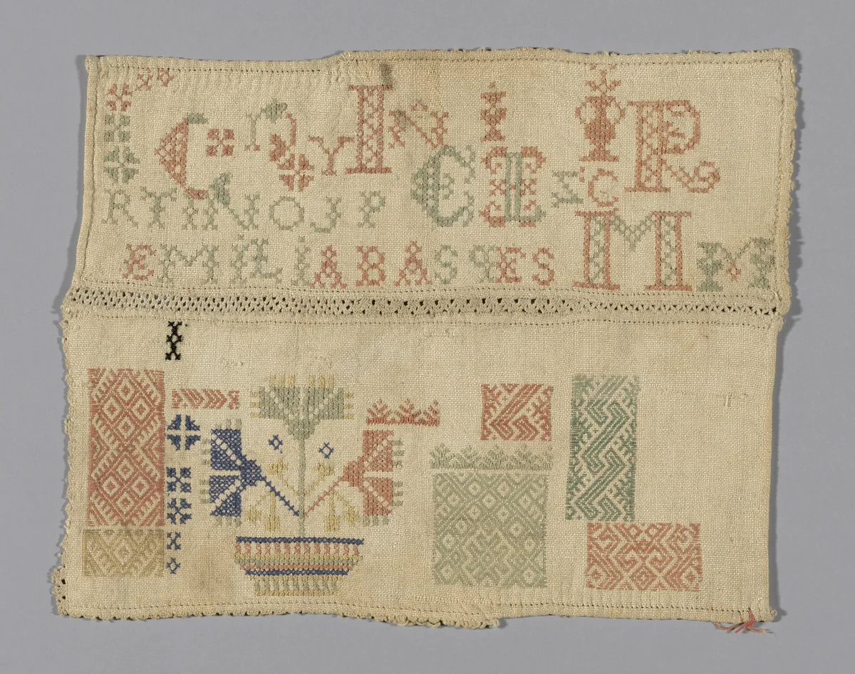 Sampler by Spain, textile, 1801-1900