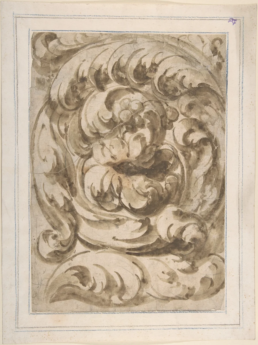 Acanthus Scroll by anonymous, drawing, 1600-1699