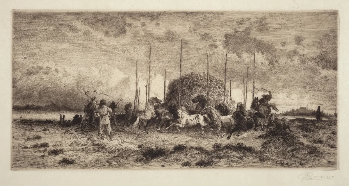 Harvest at San Juan, New Mexico by Peter Moran, print, 1882-1883