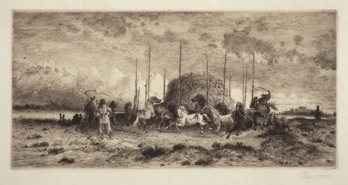 Harvest at San Juan, New Mexico by Peter Moran, print, 1882-1883