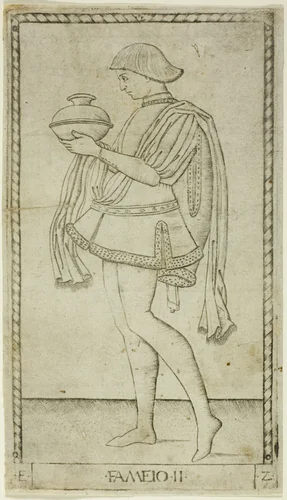 The Servant, plate two from The Ranks and Conditions of Men by Master of the E-Series Tarocchi, print, 1460-1470
