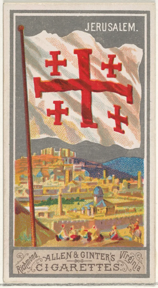 Jerusalem, from the City Flags series (N6) for Allen & Ginter Cigarettes Brands by Allen & Ginter, print, 1887